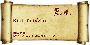 Rill Arián névjegykártya